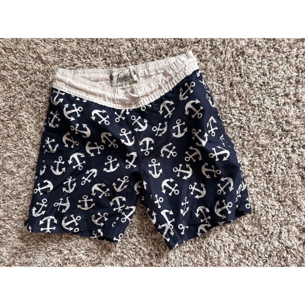 Trunks Surf & Swim Co. Boys Swim Trunks Size 4 – Navy Anchor Print